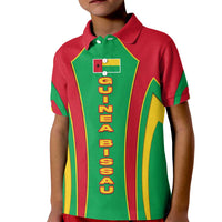 Guinea Bissau Kid Polo Shirt with Red Green Yellow Stripe Design and Black Star - Wonder Print Shop