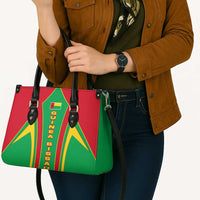 Guinea Bissau Leather Bag with Red Green Yellow Stripe Design and Black Star - Wonder Print Shop