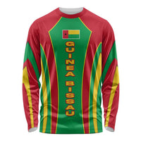 Guinea Bissau Long Sleeve Shirt with Red Green Yellow Stripe Design and Black Star - Wonder Print Shop
