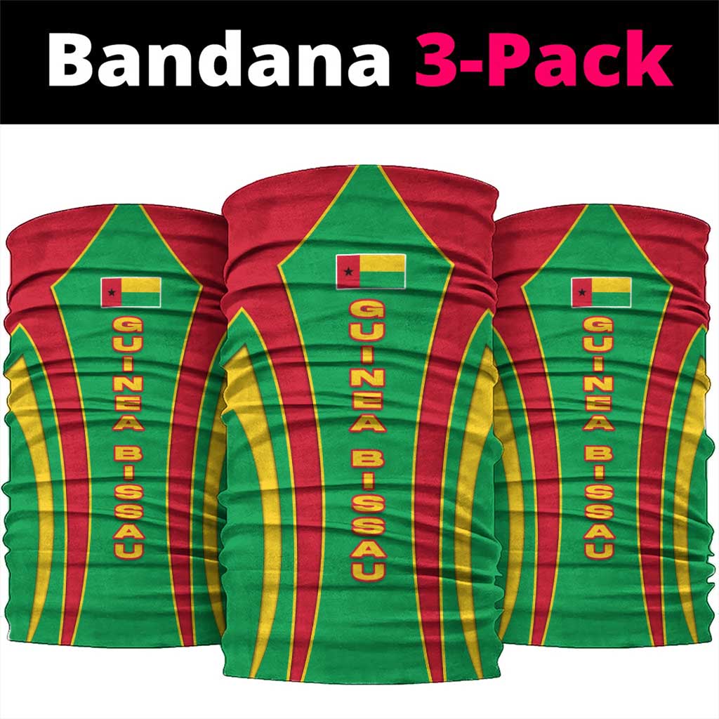 Guinea Bissau Neck Gaiter with Red Green Yellow Stripe Design and Black Star TS04