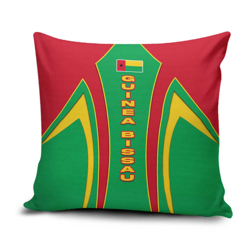 Guinea Bissau Pillow Cover with Red Green Yellow Stripe Design and Black Star - Wonder Print Shop