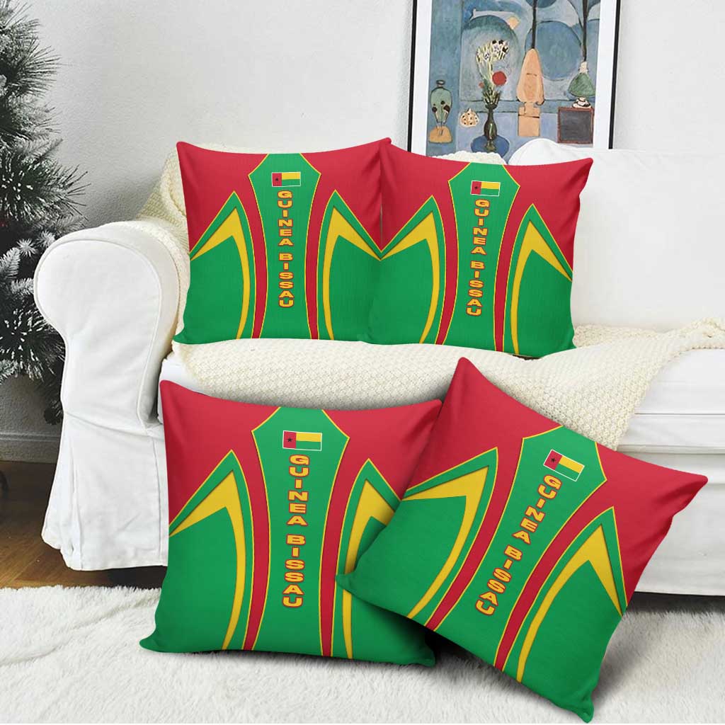 Guinea Bissau Pillow Cover with Red Green Yellow Stripe Design and Black Star - Wonder Print Shop