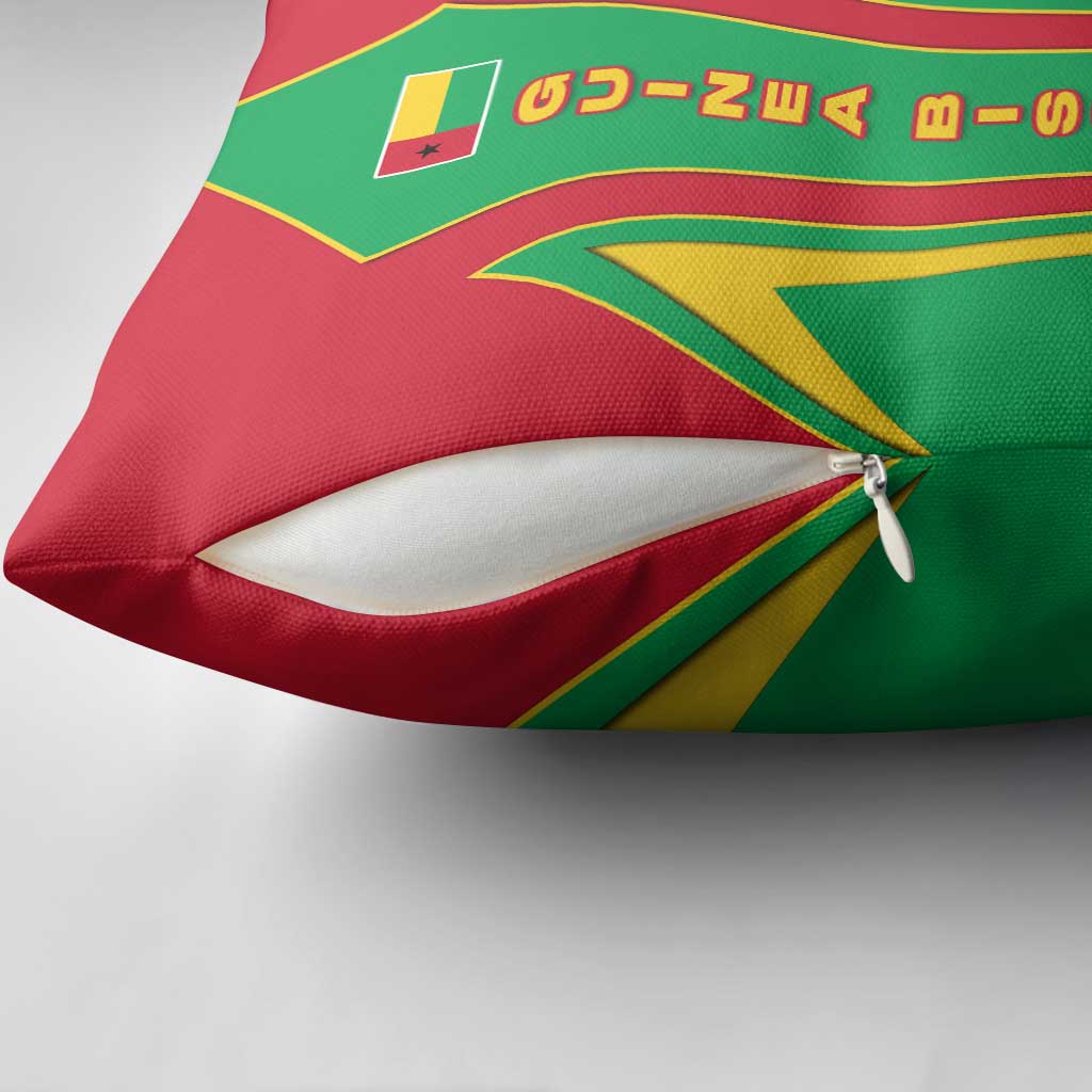 Guinea Bissau Pillow Cover with Red Green Yellow Stripe Design and Black Star - Wonder Print Shop
