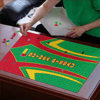 Guinea Bissau Puzzle with Red Green Yellow Stripe Design and Black Star - Wonder Print Shop