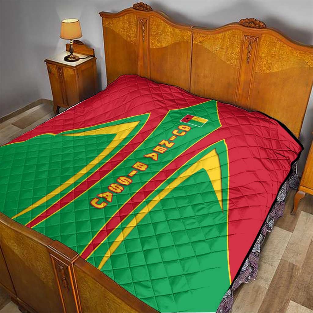 Guinea Bissau Quilt with Red Green Yellow Stripe Design and Black Star - Wonder Print Shop