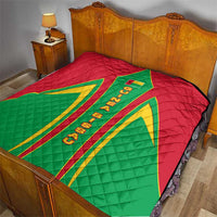 Guinea Bissau Quilt with Red Green Yellow Stripe Design and Black Star - Wonder Print Shop