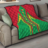 Guinea Bissau Quilt with Red Green Yellow Stripe Design and Black Star - Wonder Print Shop