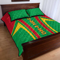 Guinea Bissau Quilt Bed Set with Red Green Yellow Stripe Design and Black Star - Wonder Print Shop