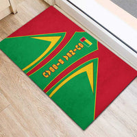 Guinea Bissau Rubber Doormat with Red Green Yellow Stripe Design and Black Star - Wonder Print Shop