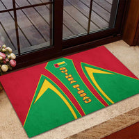 Guinea Bissau Rubber Doormat with Red Green Yellow Stripe Design and Black Star - Wonder Print Shop