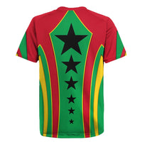 Guinea Bissau Rugby Jersey with Red Green Yellow Stripe Design and Black Star - Wonder Print Shop