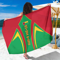 Guinea Bissau Sarong with Red Green Yellow Stripe Design and Black Star - Wonder Print Shop