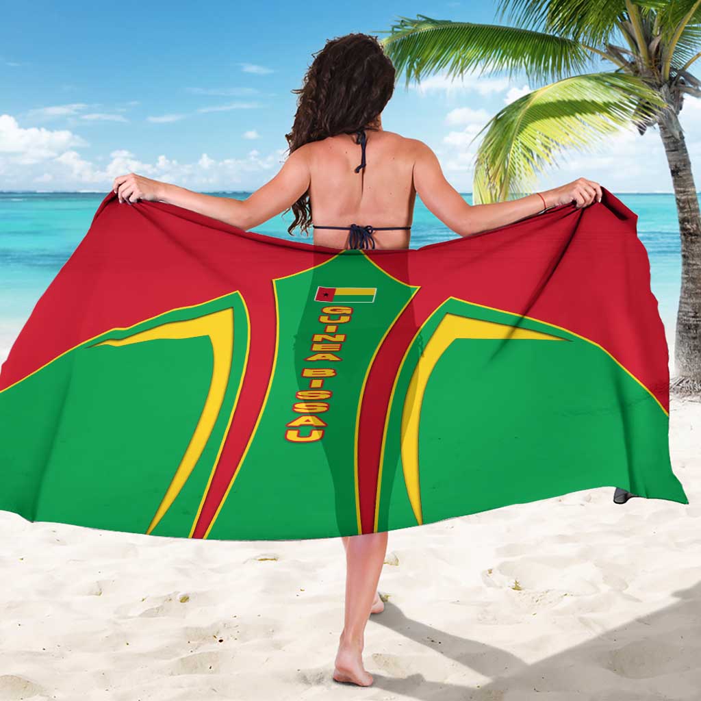 Guinea Bissau Sarong with Red Green Yellow Stripe Design and Black Star - Wonder Print Shop