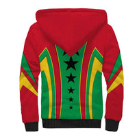 Guinea Bissau Sherpa Hoodie with Red Green Yellow Stripe Design and Black Star - Wonder Print Shop
