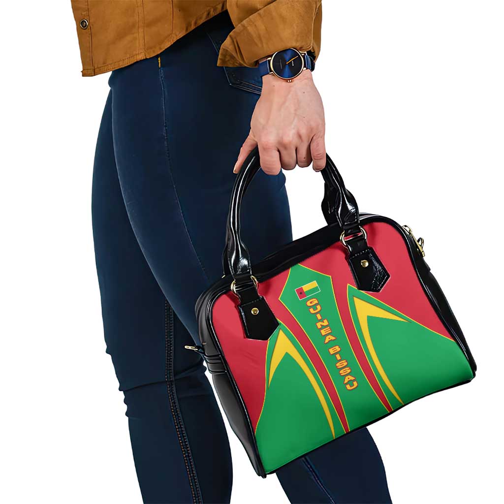 Guinea Bissau Shoulder Handbag with Red Green Yellow Stripe Design and Black Star - Wonder Print Shop