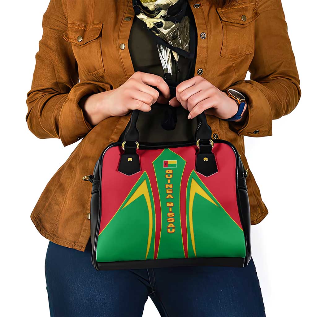 Guinea Bissau Shoulder Handbag with Red Green Yellow Stripe Design and Black Star - Wonder Print Shop