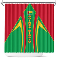 Guinea Bissau Shower Curtain with Red Green Yellow Stripe Design and Black Star - Wonder Print Shop