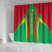 Guinea Bissau Shower Curtain with Red Green Yellow Stripe Design and Black Star - Wonder Print Shop