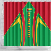 Guinea Bissau Shower Curtain with Red Green Yellow Stripe Design and Black Star - Wonder Print Shop