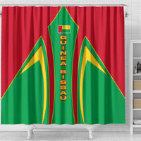 Guinea Bissau Shower Curtain with Red Green Yellow Stripe Design and Black Star - Wonder Print Shop