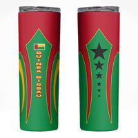 Guinea Bissau Skinny Tumbler with Red Green Yellow Stripe Design and Black Star - Wonder Print Shop
