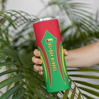 Guinea Bissau Skinny Tumbler with Red Green Yellow Stripe Design and Black Star - Wonder Print Shop