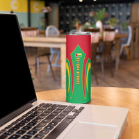 Guinea Bissau Skinny Tumbler with Red Green Yellow Stripe Design and Black Star - Wonder Print Shop