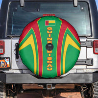 Guinea Bissau Spare Tire Cover with Red Green Yellow Stripe Design and Black Star - Wonder Print Shop
