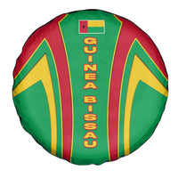 Guinea Bissau Spare Tire Cover with Red Green Yellow Stripe Design and Black Star - Wonder Print Shop