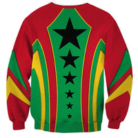 Guinea Bissau Sweatshirt with Red Green Yellow Stripe Design and Black Star - Wonder Print Shop