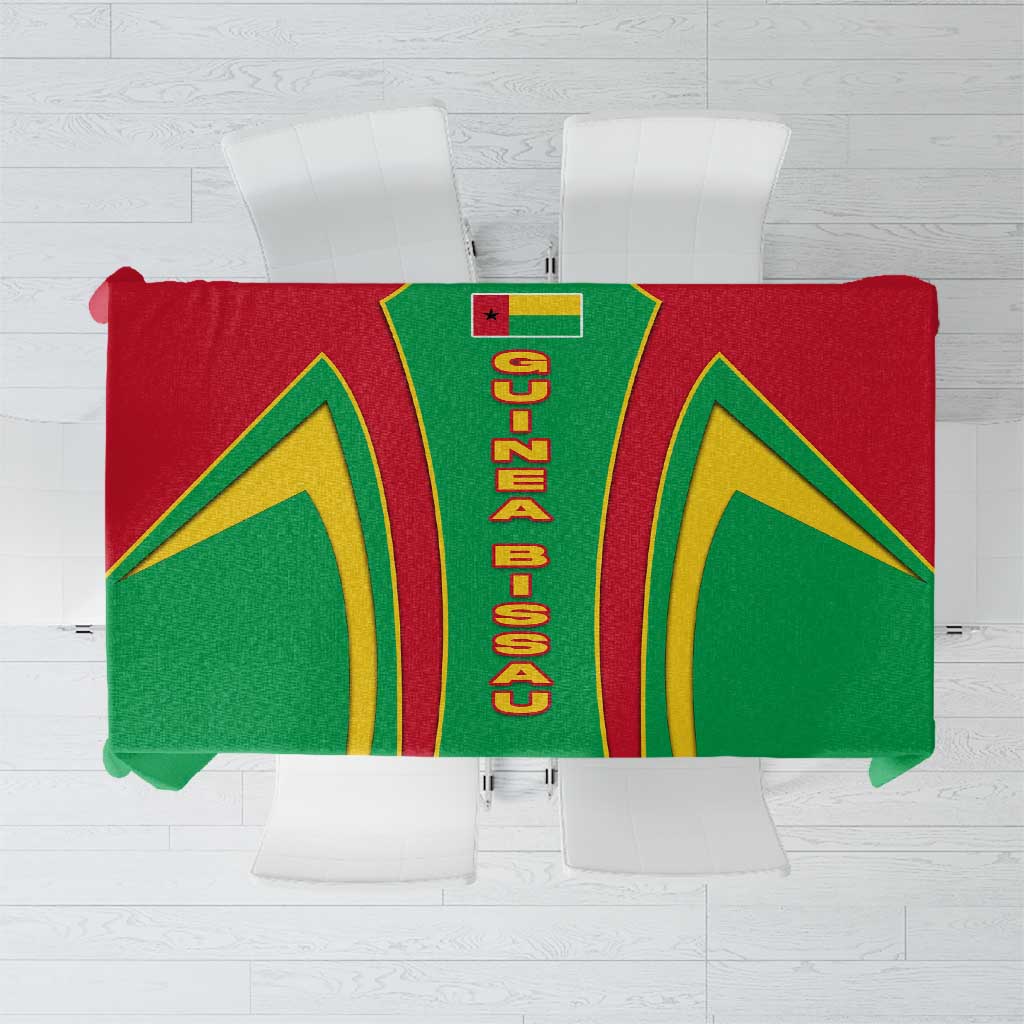 Guinea Bissau Tablecloth with Red Green Yellow Stripe Design and Black Star - Wonder Print Shop