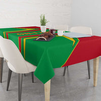 Guinea Bissau Tablecloth with Red Green Yellow Stripe Design and Black Star - Wonder Print Shop