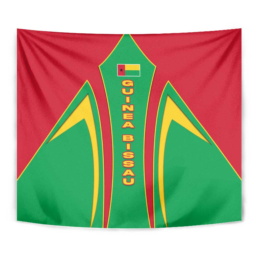 Guinea Bissau Tapestry with Red Green Yellow Stripe Design and Black Star - Wonder Print Shop