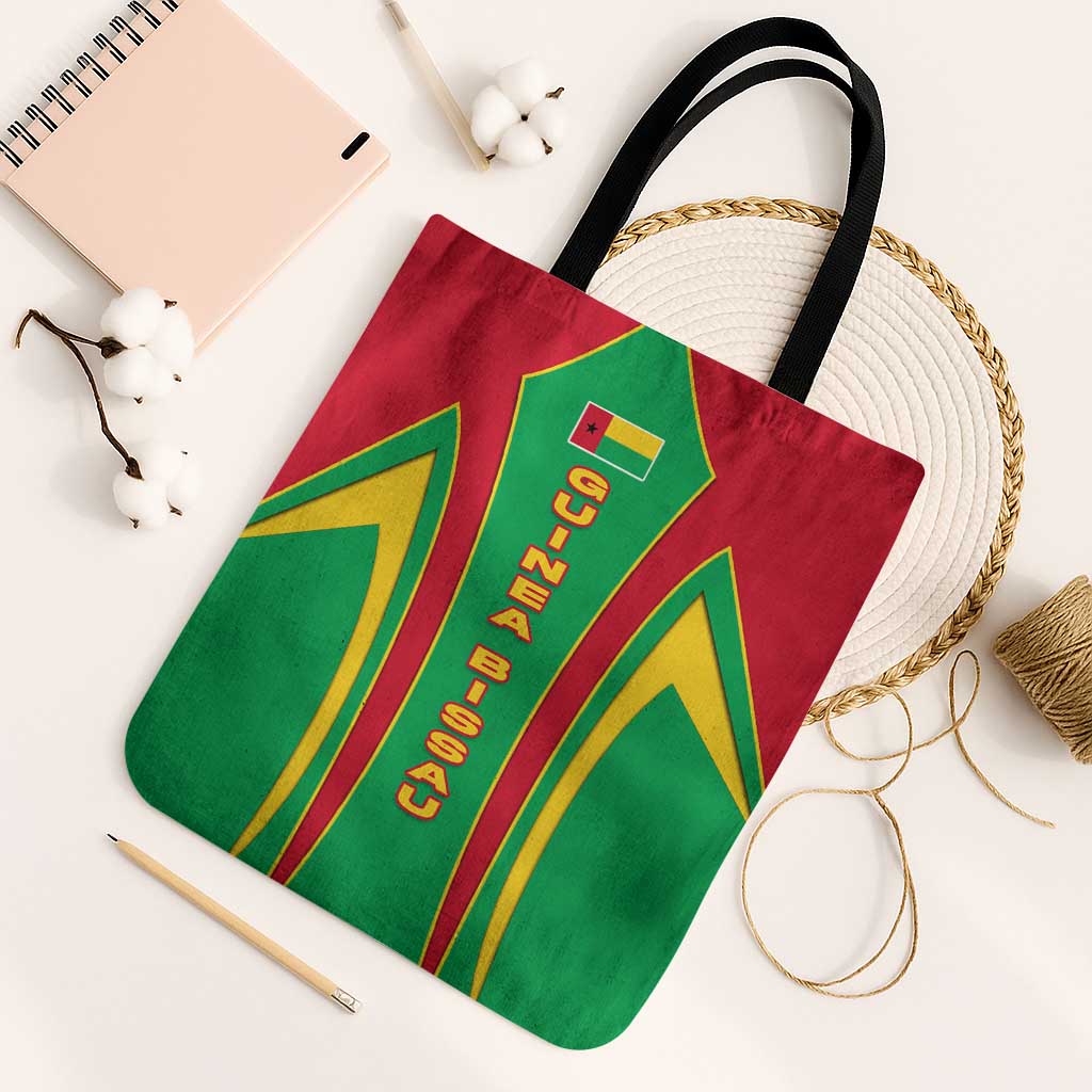 Guinea Bissau Tote Bag with Red Green Yellow Stripe Design and Black Star - Wonder Print Shop