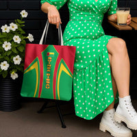 Guinea Bissau Tote Bag with Red Green Yellow Stripe Design and Black Star - Wonder Print Shop
