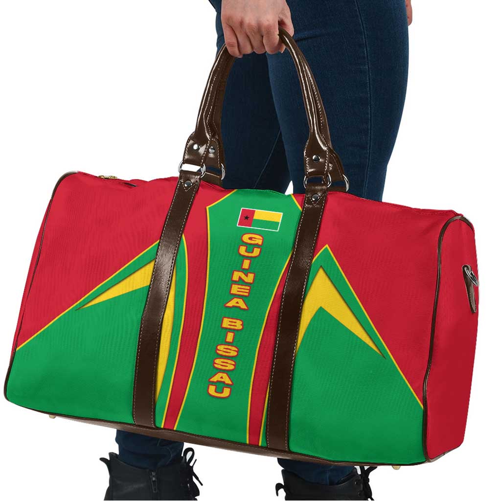 Guinea Bissau Travel Bag with Red Green Yellow Stripe Design and Black Star - Wonder Print Shop