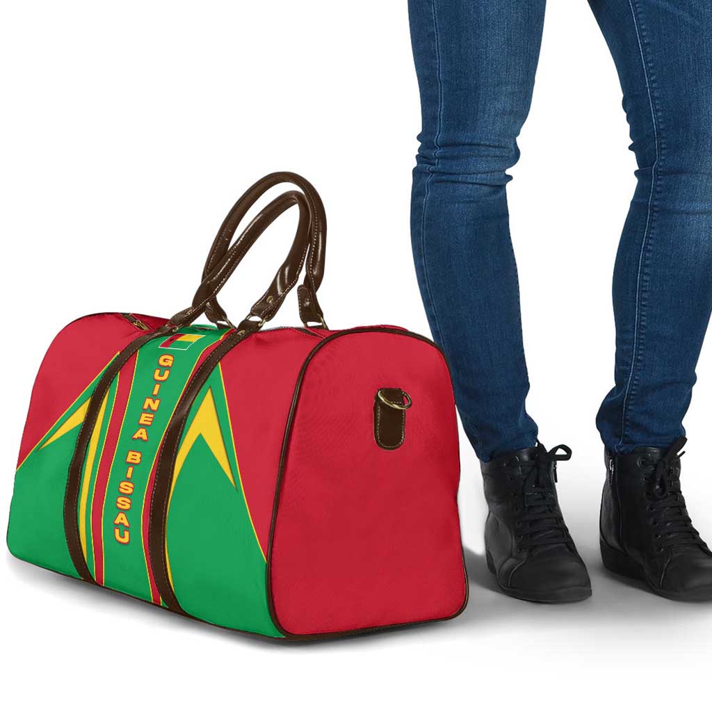 Guinea Bissau Travel Bag with Red Green Yellow Stripe Design and Black Star - Wonder Print Shop
