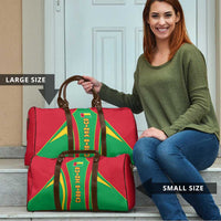 Guinea Bissau Travel Bag with Red Green Yellow Stripe Design and Black Star - Wonder Print Shop