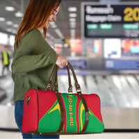 Guinea Bissau Travel Bag with Red Green Yellow Stripe Design and Black Star - Wonder Print Shop