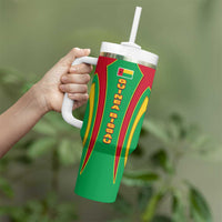 Guinea Bissau Tumbler With Handle with Red Green Yellow Stripe Design and Black Star - Wonder Print Shop