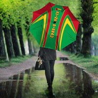 Guinea Bissau Umbrella with Red Green Yellow Stripe Design and Black Star - Wonder Print Shop