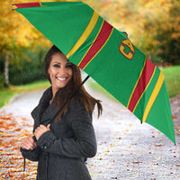 Guinea Bissau Umbrella with Red Green Yellow Stripe Design and Black Star - Wonder Print Shop