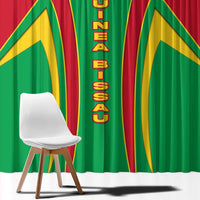 Guinea Bissau Window Curtain with Red Green Yellow Stripe Design and Black Star - Wonder Print Shop