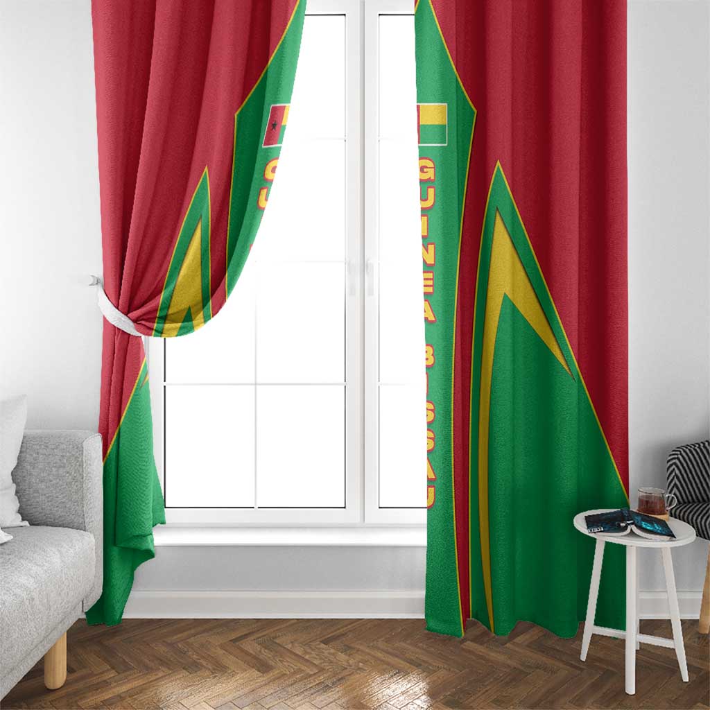 Guinea Bissau Window Curtain with Red Green Yellow Stripe Design and Black Star - Wonder Print Shop