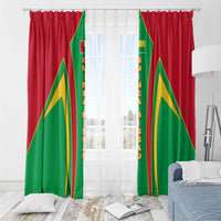 Guinea Bissau Window Curtain with Red Green Yellow Stripe Design and Black Star - Wonder Print Shop