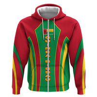Guinea Bissau Zip Hoodie with Red Green Yellow Stripe Design and Black Star - Wonder Print Shop