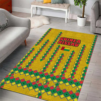 Guinea Bissau Area Rug with Yellow Tribal Geometric Design and National Flag - Wonder Print Shop