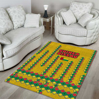 Guinea Bissau Area Rug with Yellow Tribal Geometric Design and National Flag - Wonder Print Shop
