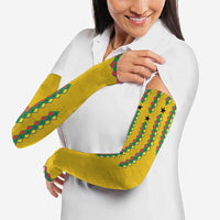 Guinea Bissau Arm Sleeves with Yellow Tribal Geometric Design and National Flag - Wonder Print Shop