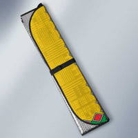 Guinea Bissau Auto Sun Shade with Yellow Tribal Geometric Design and National Flag - Wonder Print Shop